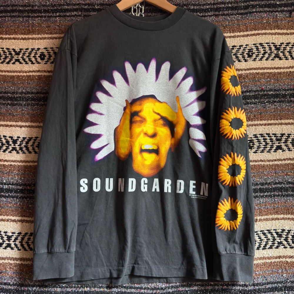 Soundgarden Long Sleeve Shirt Large Black Hole Sun Graphic Reprint Tee